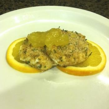 Baked Goat Cheese Medallions with Orange Honey Sauce