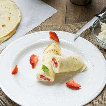 Cream and Cottage Cheese Filled Crepes