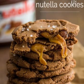 Caramel Stuffed Nutella Cookies