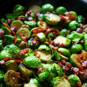 Caramelized Honey Balsamic Brussels Sprouts with Pancetta