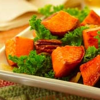 Warm Sweet Potato and Kale Salad