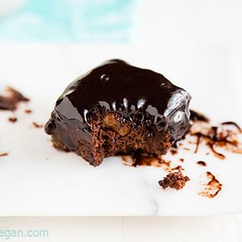 Date-Sweetened Zucchini Brownies with Chocolate-Peanut Butter Frosting