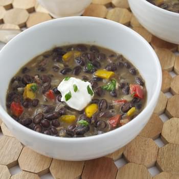 Spicy Black Bean and Bacon Soup