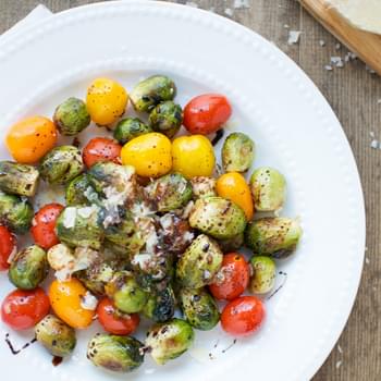 Balsamic Brussels Sprouts And Tomatoes