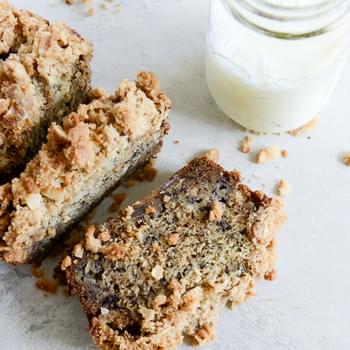 Whole Wheat Coconut Banana Bread with Coconut Streusel