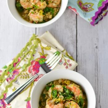 Slow Cooker Sorghum Risotto with Shrimp & Artichokes