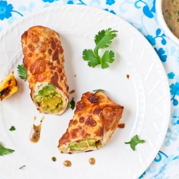 Grilled Pineapple and Avocado Eggrolls