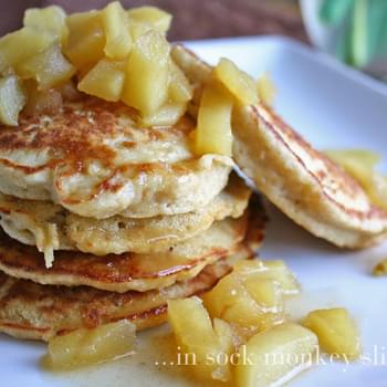 Chickpea Pancakes With Ginger Apple Compote