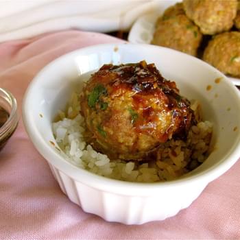 Asian Turkey Meatballs with Lime Sesame Dipping Sauce