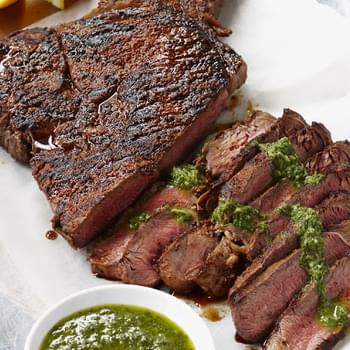 Spice Rubbed Rump Steak with Herb and Mustard Sauce