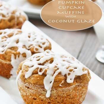 Pumpkin Cupcake Muffins with Coconut Glaze