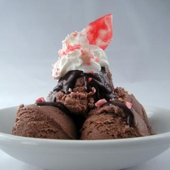 Chocolate Peppermint Snow Ice Cream