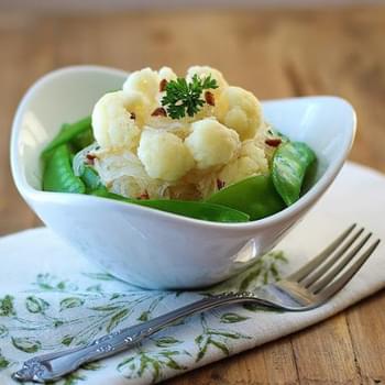 Sauteed Cauliflowers and Snow Peas with Vermicelli