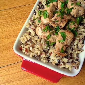 Chicken Souvlaki with Wild and Brown Rice