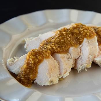 Sous Vide Ginger Chicken with Ginger Sesame Miso Sauce