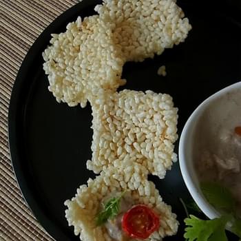 Thai Rice Crackers with Coconut Dip (ข้าวตังหน้าตั้ง Khao Tang Na Tang)