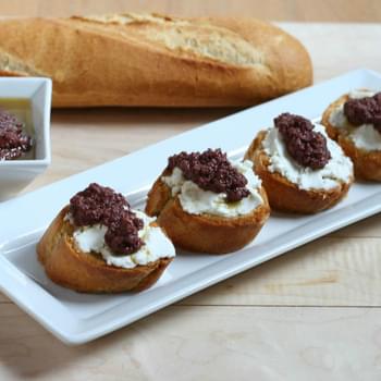 Olive Tapenade and Goat Cheese Bruschetta