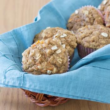 Healthy Carrot Cake Oat Muffins