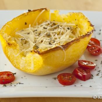 Roasted Spaghetti Squash with Basil and Parmesan