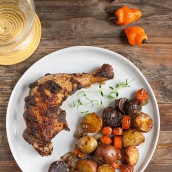 Roasted Jerk Chicken with Carrots and Potatoes