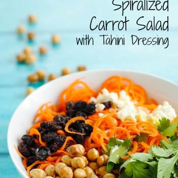Spiralized Carrot Salad with Tahini Dressing