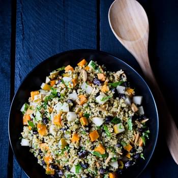 Freekeh Salad with Sweet Potatoes and Pears