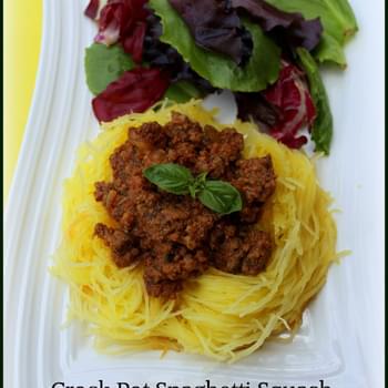 Low Carb Crock Pot Meat Sauce and Spaghetti Squash (cooked all in ONE crockpot)!!!