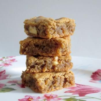 Coffee Flecked Blondies with Browned Butter and White Chocolate Chunks