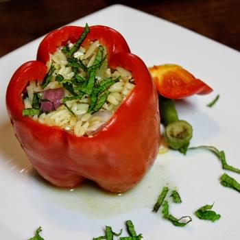 Orzo Stuffed Peppers With Feta And Mint