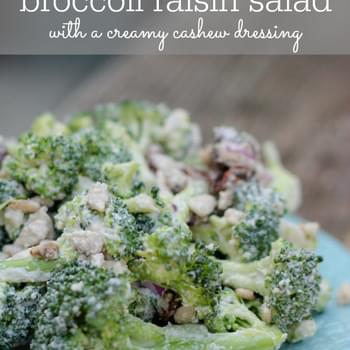 Raw Broccoli Raisin Salad