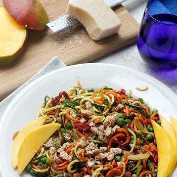 Pancetta and Sweet Pea Zucchini Noodles