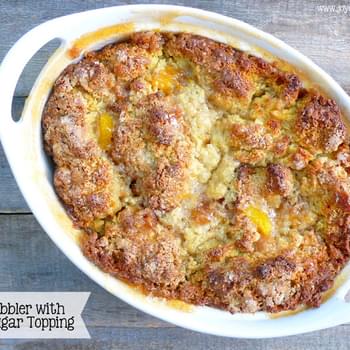 Peach Cobbler with Crackle Sugar Topping