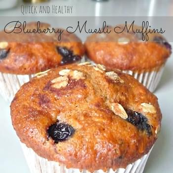 Whole Wheat Muesli Muffins With Blueberries