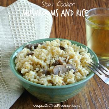 Slow Cooker Mushrooms and Rice