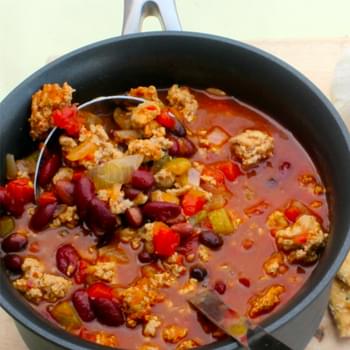 Slow Cooker - Spicy Three Bean Turkey Chili