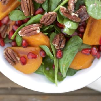 Persimmon and Pomegranate Salad with Pecans