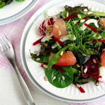 Winter Greens with Fennel, Grapefruit and Beet