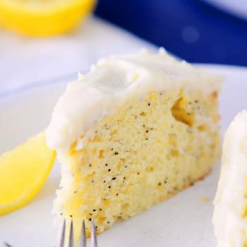 Lemon Poppyseed Cake with Cream Cheese Frosting