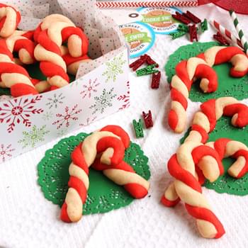 Candy Cane Shortbread Cookies