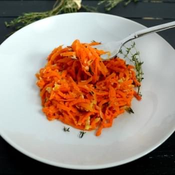 Carrot Pasta with Garlic Thyme Sauce