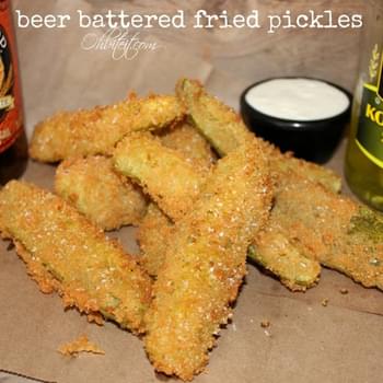 ~Beer Battered Fried Pickles!
