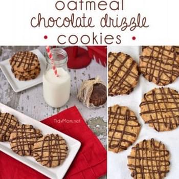 Oatmeal Chocolate Drizzle Cookies