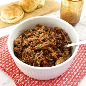 Beer Braised Slow Cooker Pulled Pork with Honey Pineapple Barbecue Sauce