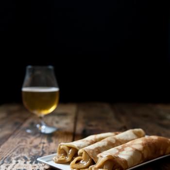 Beer Crepes with Beer Caramelized Apples