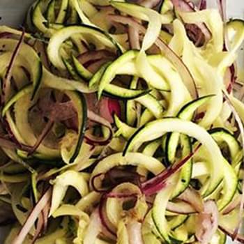 Courgette And Red Onion Side Salad With A Very Light Honey Mustard Dressing