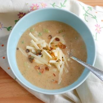 Creamy Potato Soup with Roasted Cauliflower