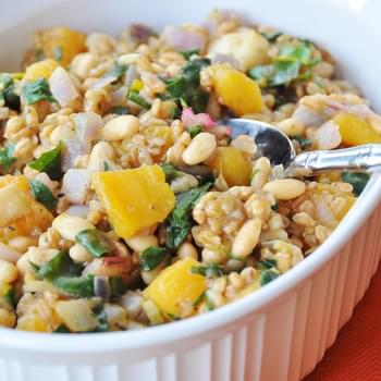 Farro with Butternut Squash and Rainbow Chard
