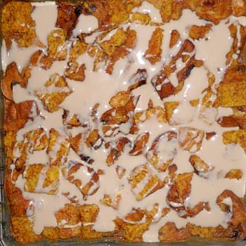 Pumpkin Bread Pudding with Maple Sauce