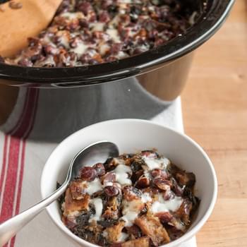 Cheesy Panade with Swiss Chard, Beans & Sausage