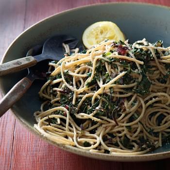Spaghetti with Garlicky Greens